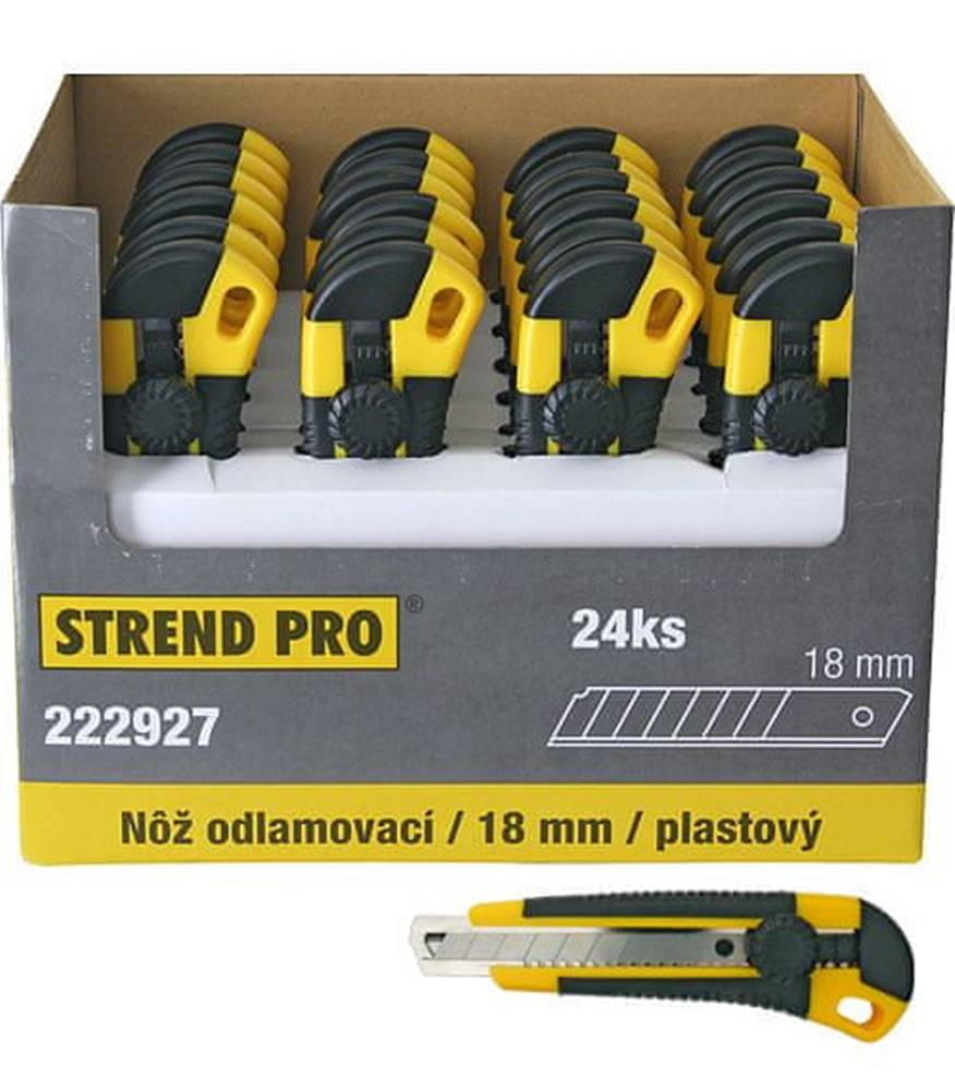 Strend Pro  Nôž UKBOX-85,  18 mm,  odlamovací,  plastový,  Sellbox 24 ks 222927 značky Strend Pro