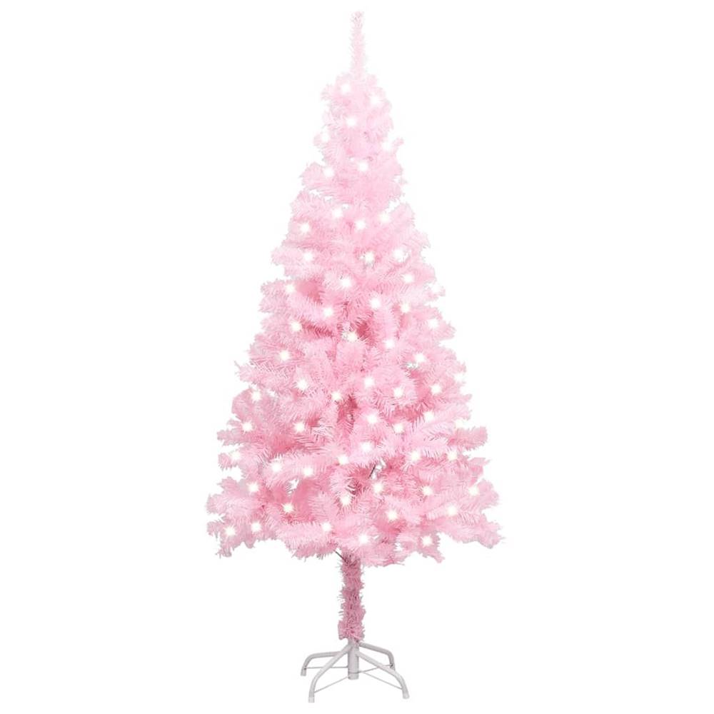 Vidaxl  Umelý vianočný stromček s LED a podstavcom ružový 120 cm PVC značky Vidaxl
