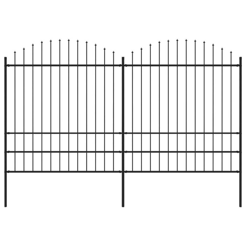 Vidaxl  Záhradný plot s hrotmi,  oceľ (1, 75-2)x3, 4 m,  čierny značky Vidaxl
