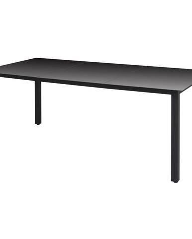 Vidaxl Záhradný stôl,  čierny 190x90x74 cm,  hliník a sklo