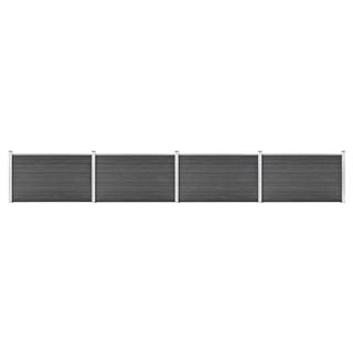 Petromila vidaXL Sada plotových panelov WPC 699x105 cm čierna