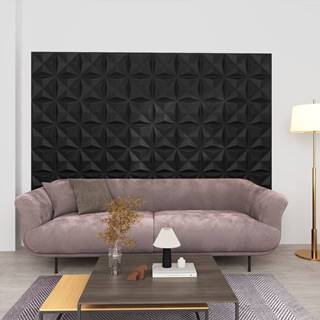 Vidaxl 3D nástenné panely 24 ks 50x50 cm origami čierne 6 m²