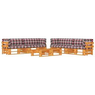 Vidaxl 6-dielna sedacia súprava z paliet,  borovicové drevo,  medovo hnedá