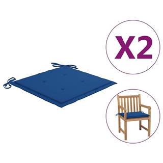 Vidaxl Podložky na záhradné stoličky 2 ks,  kráľovsky modré 50x50x3 cm