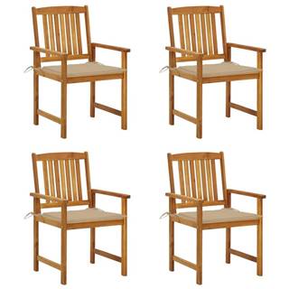 Vidaxl  Záhradné stoličky s podložkami 4 ks,  akáciový masív značky Vidaxl