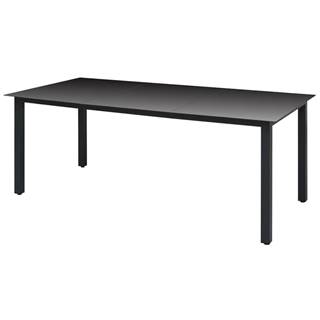 Vidaxl  Záhradný stôl,  čierny 190x90x74 cm,  hliník a sklo značky Vidaxl