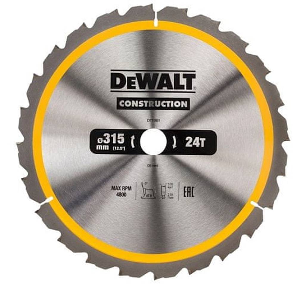 DeWalt  Kotúčová píla na drevo 315/30 mm,  24 zubov značky DeWalt