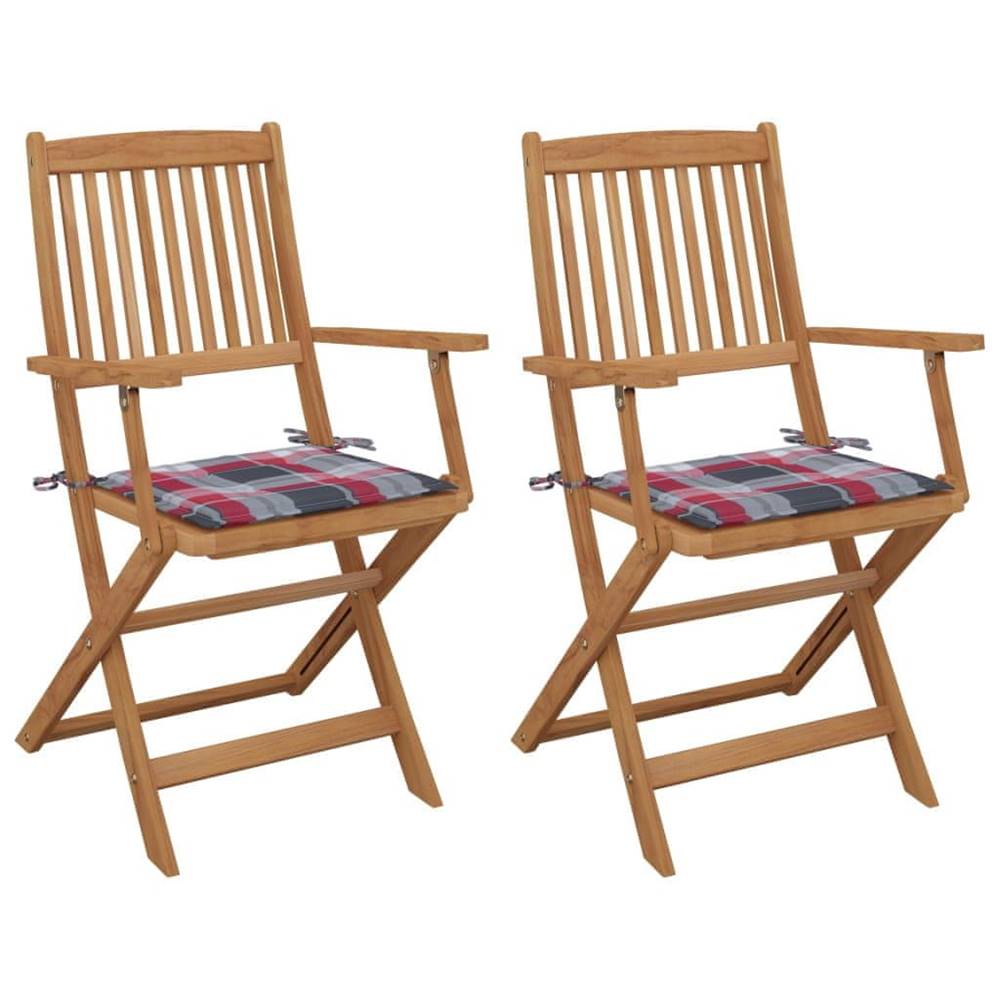 Vidaxl  Skladacie záhradné stoličky s podložkami 2 ks akáciový masív značky Vidaxl