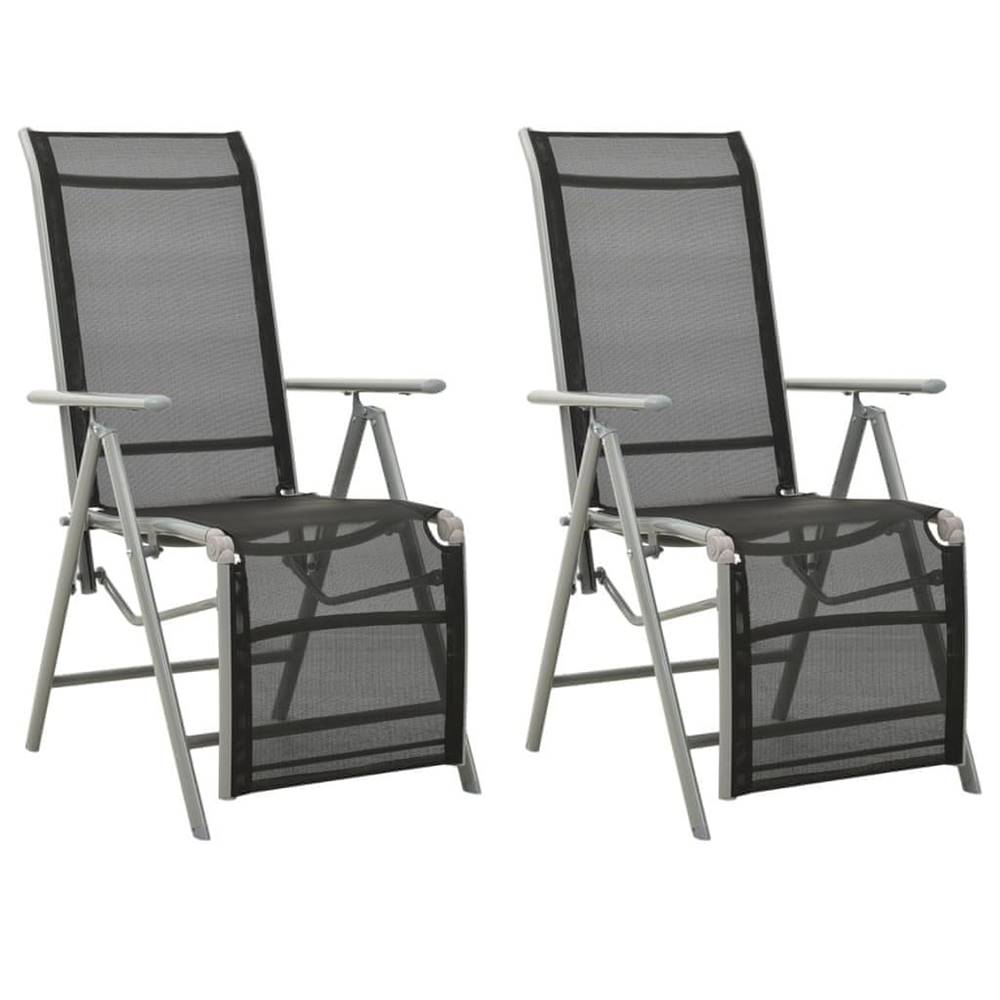Vidaxl  Sklápacie záhradné stoličky 2 ks hliník a textilén strieborné značky Vidaxl