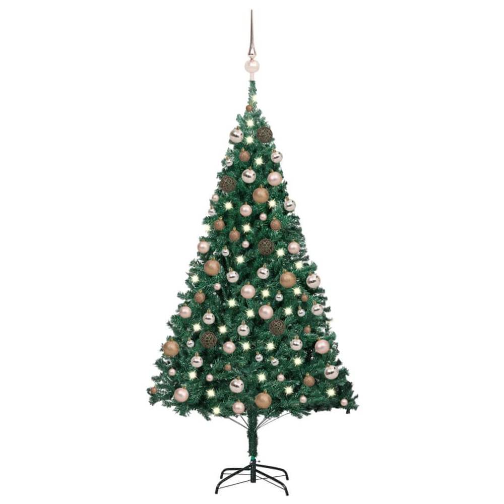 Vidaxl  Umelý vianočný stromček s LED a súpravou gulí zelený 150 cm PVC značky Vidaxl