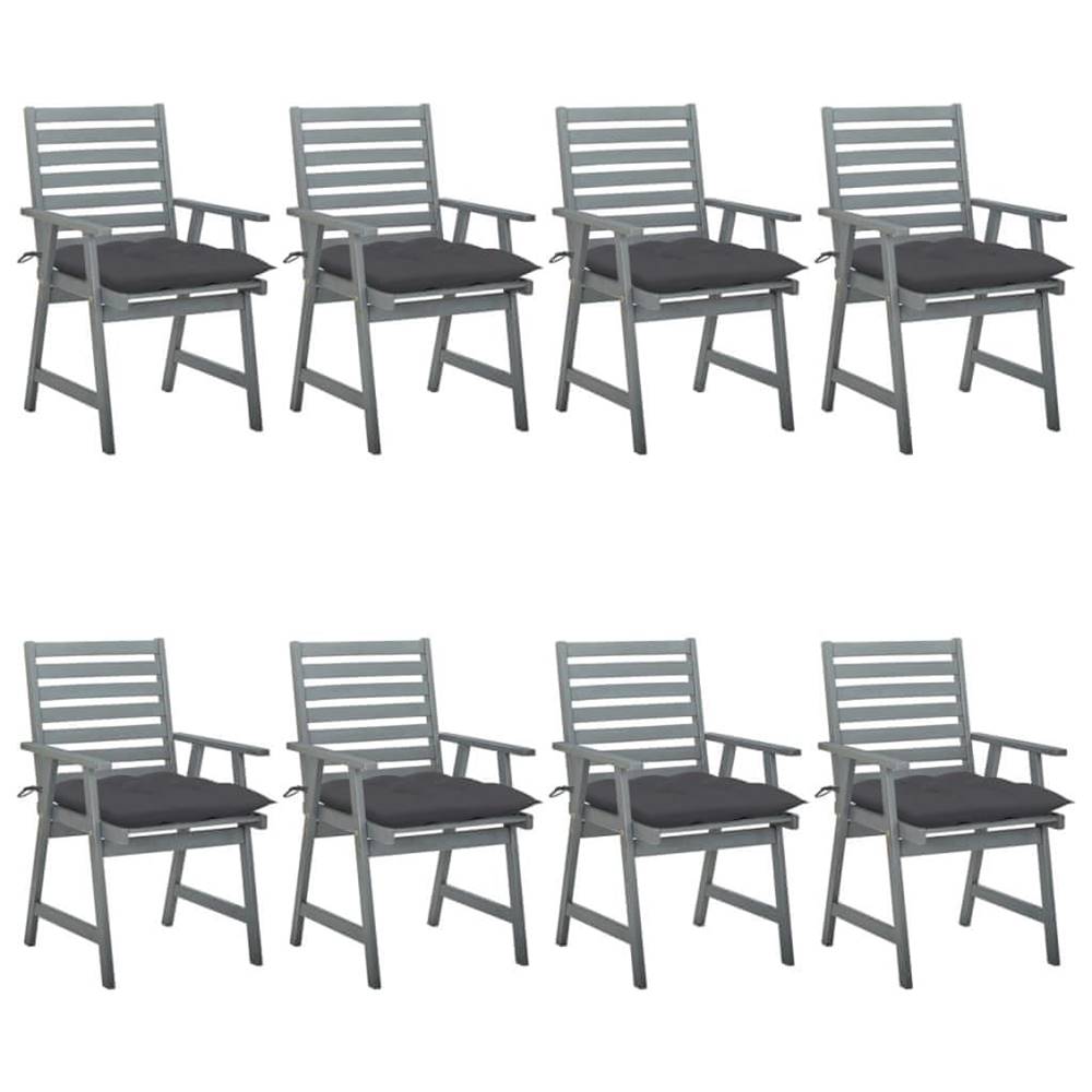 Vidaxl  Záhradné jedálenské stoličky s vankúšmi 8 ks akáciový masív značky Vidaxl