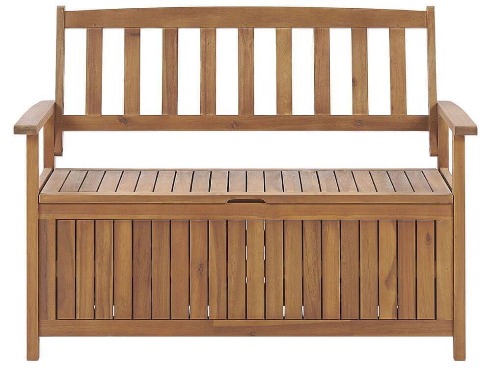 Beliani  Záhradná lavička z akáciového dreva s úložným priestorom 120 cm SOVANA značky Beliani