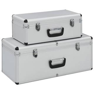 Vidaxl  Úložné kufríky 2 ks strieborné hliníkové značky Vidaxl