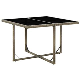 Vidaxl Záhradný stôl 109x107x74 cm polyratan a sklo