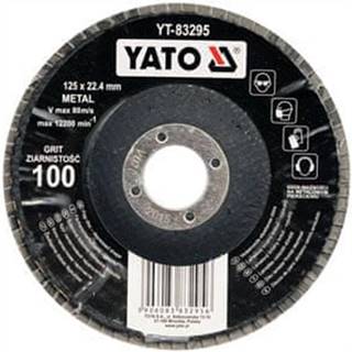 YATO  Kotúč lamelový korundový 125 x 22, 2 mm vypuklý brúsny P100 značky YATO