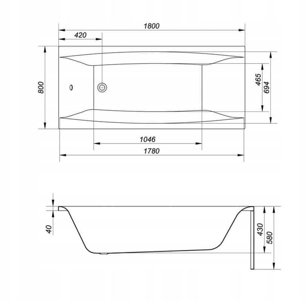 CERSANIT  Virgo akrylátová vaňa 180x80cm + nožičky,  biela,  S301-103 značky CERSANIT