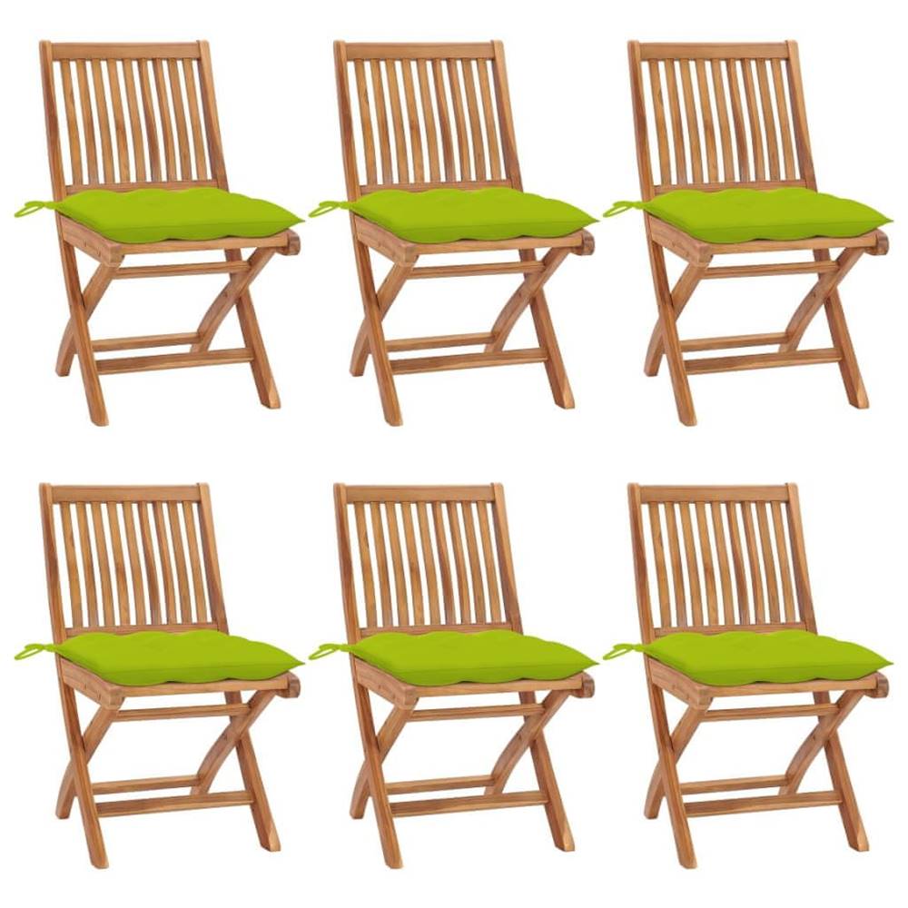 Vidaxl  Skladacie záhradné stoličky s podložkami 6 ks tíkový masív značky Vidaxl