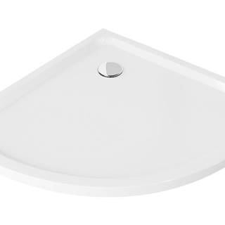 Mexen Slim,  štvrťkruhová akrylátová sprchová vanička 100x100x5 cm,  biela,  chrómový sifón,  41101010