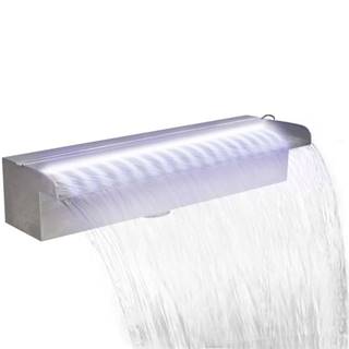 Petromila vidaXL Obdĺžniková bazénová fontána/vodopád s LED,  nehrdzavejúca oceľ 45 cm