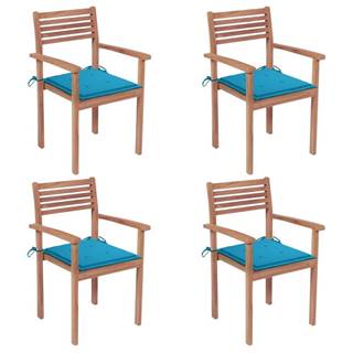 Petromila   Záhradné stoličky 4 ks modré podložky teakový masív značky Petromila