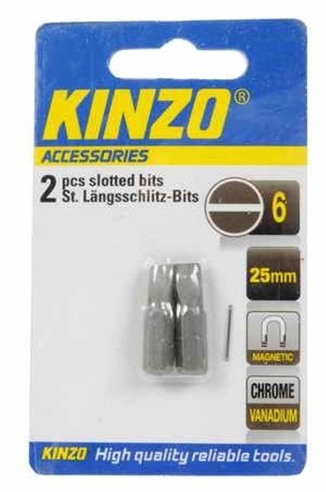 Kinzo  Súprava bitov 6mm - 2 ks,  25 mm - magnet značky Kinzo