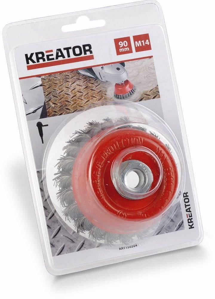 Kreator  KRT150204 - Brusný copánkový kefa M14-90mm značky Kreator