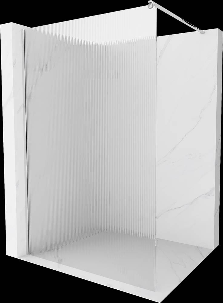 Mexen  Kioto,  sprchová zástena 110 x 200 cm,  8mm sklo s rebrovým vzorom,  chrómový profil,  800-110-101-01-09 značky Mexen