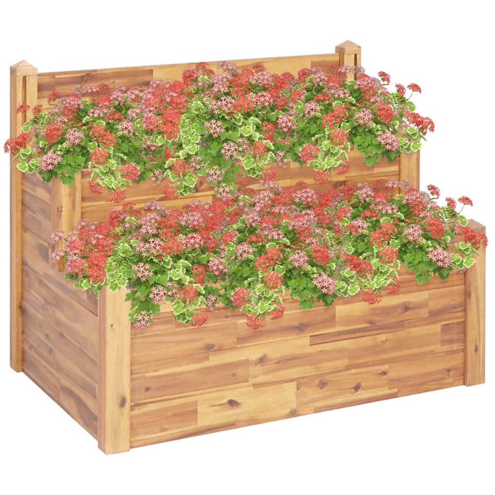 Vidaxl  2-poschodový záhradný kvetináč 110x75x84 cm,  akáciový masív značky Vidaxl