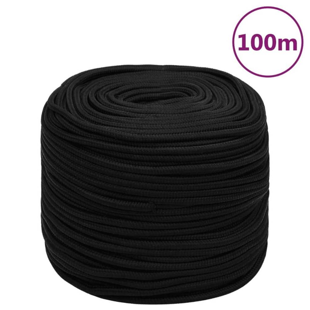 Vidaxl  Pracovné lano čierne 8 mm 100 m polyester značky Vidaxl