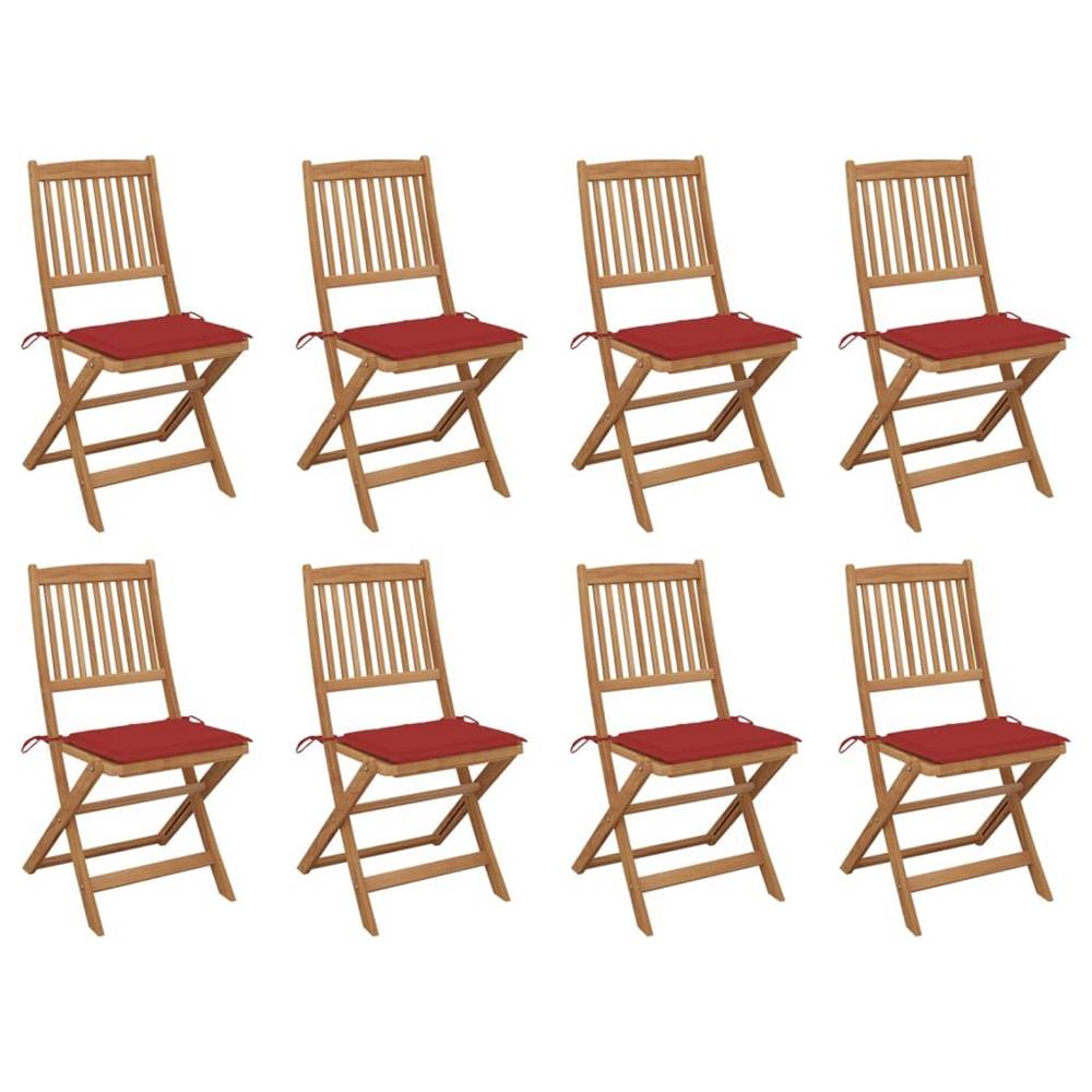 Vidaxl  Skladacie vonkajšie stoličky s podložkami 8 ks akáciový masív značky Vidaxl