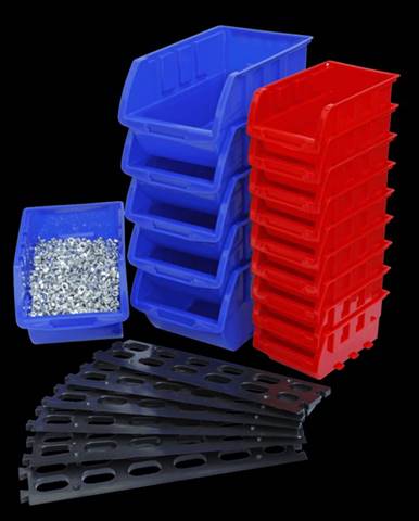 AHProfi Závesná plastová lišta s 15 plastovými boxami - MSBRWK0906