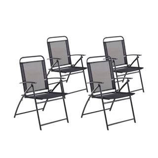 Beliani  Sada štyroch záhradných skladacích stoličiek v čiernej farbe LIVO značky Beliani
