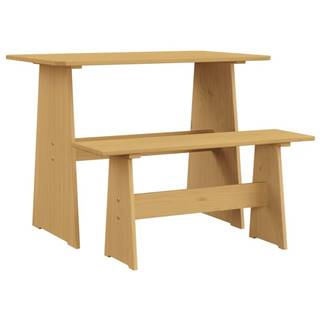 Vidaxl Jedálenský stôl s lavicou,  medovo hnedý,  borovicový masív