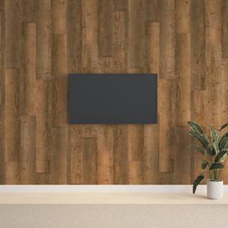Vidaxl Nástenné panely vzhľad dreva hnedé PVC 2, 06 m²