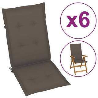 Vidaxl  Podložky na záhradné stoličky 6 ks,  sivohnedé 120x50x4 cm značky Vidaxl