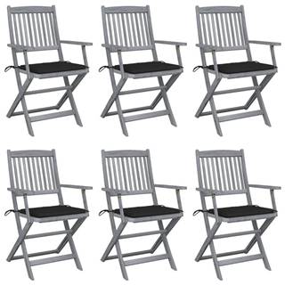 Vidaxl  Skladacie vonkajšie stoličky s podložkami 6 ks akáciový masív značky Vidaxl