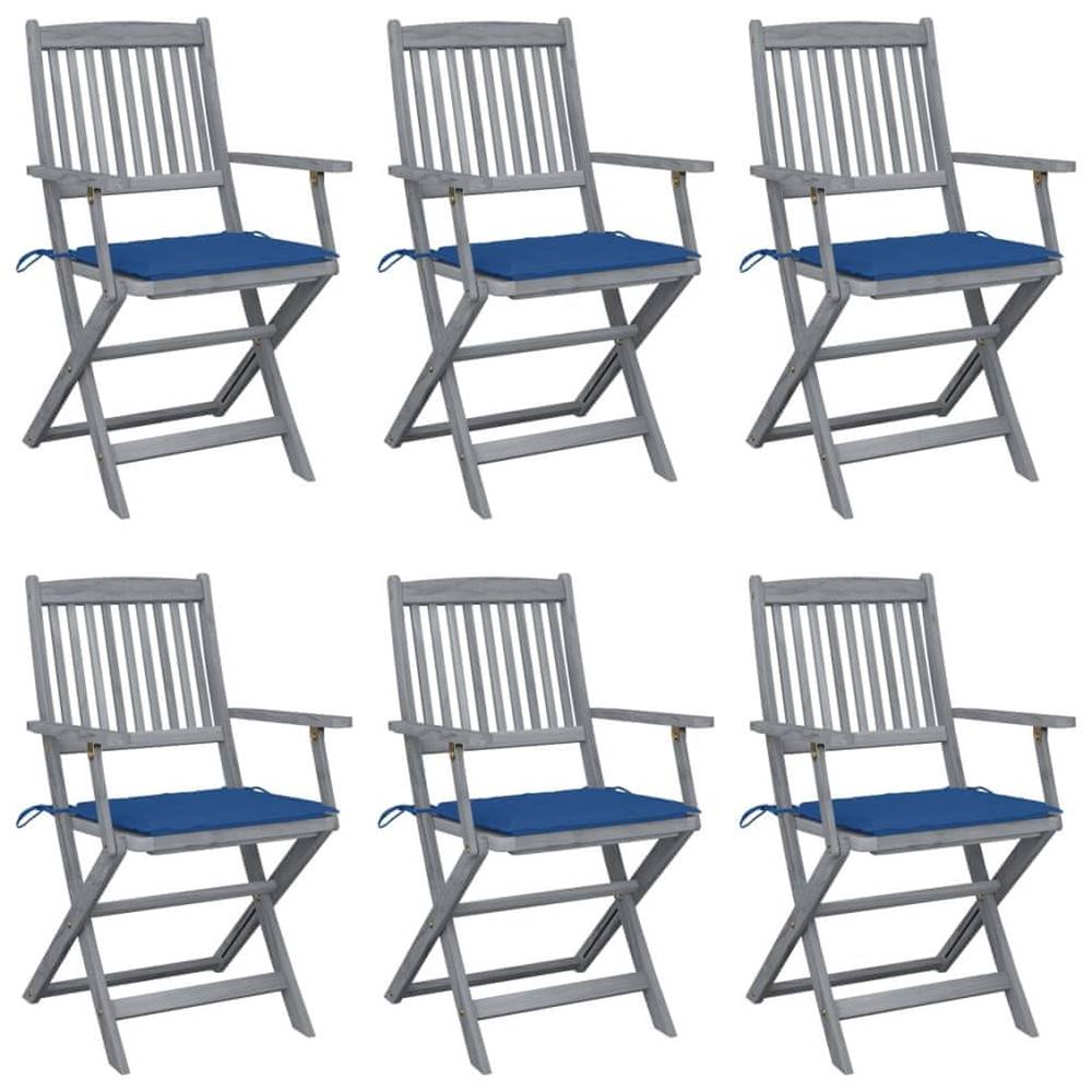 Petromila   Skladacie vonkajšie stoličky s podložkami 6 ks akáciový masív značky Petromila
