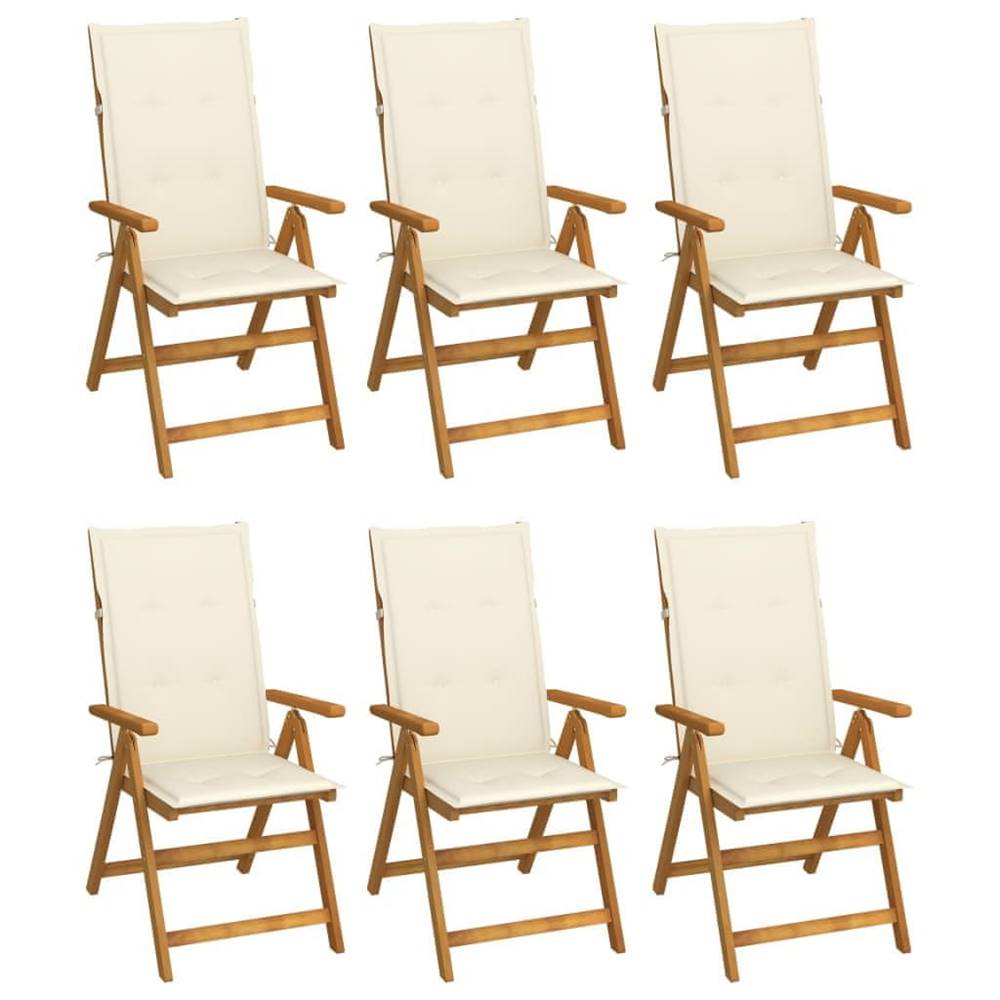 Vidaxl  Skladacie záhradné stoličky s podložkami 6 ks akáciový masív značky Vidaxl