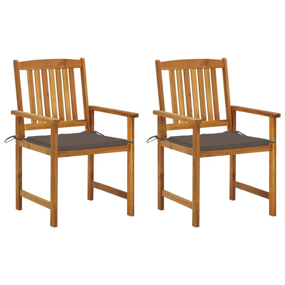 Vidaxl  Záhradné stoličky s podložkami 2 ks,  akáciový masív značky Vidaxl