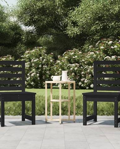 Petromila vidaXL Záhradné stoličky 2 ks čierne 40, 5x48x91, 5 cm borovicový masív