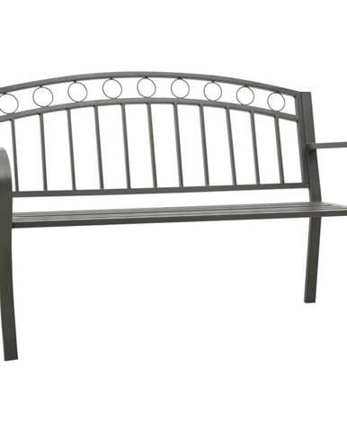 Vidaxl Záhradná lavička 125 cm oceľ sivá