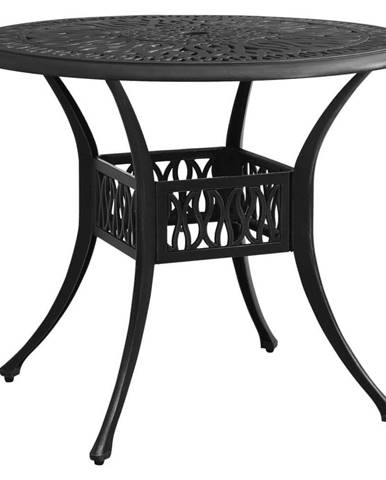 Vidaxl Záhradný stôl čierny 90x90x74 cm liaty hliník