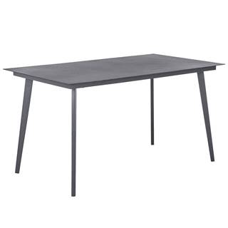 Beliani Kovový záhradný jedálenský stôl 140 x 80 cm sivý MILETO