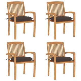 Petromila   Stohovateľné záhradné stoličky s podložkami 4 ks tíkový masív značky Petromila