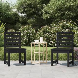Petromila vidaXL Záhradné stoličky 2 ks čierne 40, 5x48x91, 5 cm borovicový masív