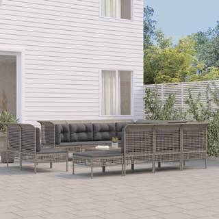 Vidaxl  12-dielna záhradná sedacia súprava s podložkami polyratan sivá značky Vidaxl