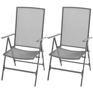 Vidaxl  Stohovateľné záhradné stoličky 2 ks,  oceľ,  sivé značky Vidaxl