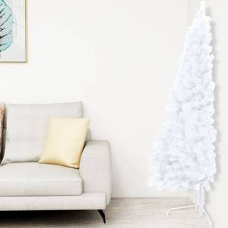 Vidaxl Umelý vianočný polovičný stromček s podstavcom biely 180 cm PVC