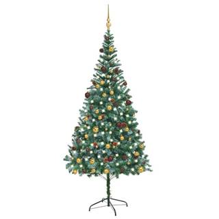 Vidaxl  Umelý vianočný stromček s LED,  súpravou gulí a šiškami 210 cm značky Vidaxl