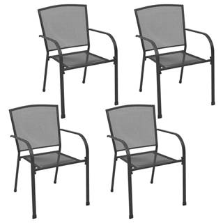 Vidaxl  Vonkajšie stoličky 4 ks,  sieťovinový dizajn,  antracitové,  oceľ značky Vidaxl